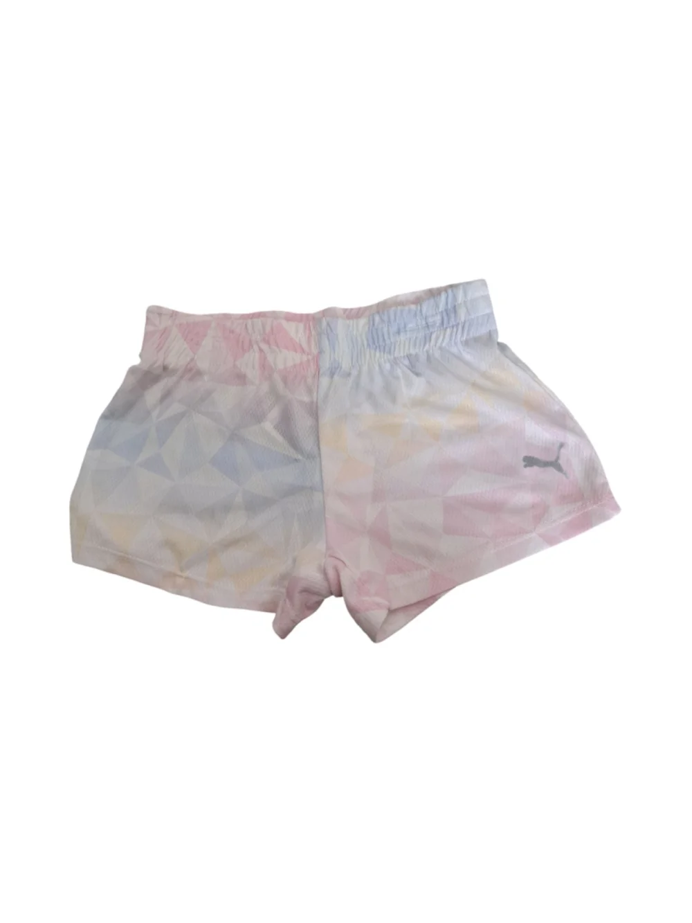 Puma 2 Piece Graphic Tee & Shorts Set 4T Chalk Pink Cross-Front Hem NWT
